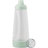 Whiskware Pancake Batter Mixer Plastic, Mixes 4 Cups of Batter, Mint | No Mess | Dishwasher Safe | Blenderball Mixes Ingredients As You Shake | Kitchen | Camping | Waffle Batter Mixer