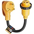 MECMO 30 Amp to 30 Amp RV Adapter Cord with Locking Connector Plug NEMA TT-30P to L5-30R, ETL Listed RV Power Cord, TT-30P Ma