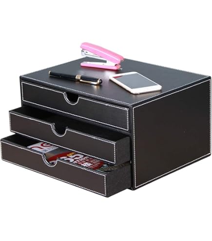 Organizador De Escritorio De Cuero Multicolor De Moda, Archivador