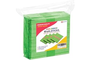 Apremont 200 pcs Assorted Colored Wooden Craft Sticks, Popsicle Stick, Arts and Crafts, Best for DIY Games Making, Building Designs or Kids Education, 4.5 inch Long (4.5 Inches, Green)