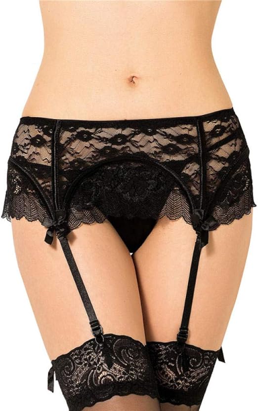 Dknmol Sexy Encaje De Lencería Hueca Ligas Rojas Negras Encaje Ropa Interior De Mujer Liga Sexy