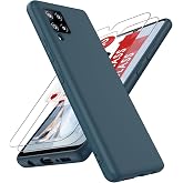 LeYi for Galaxy A42 5G Case, Samsung A42 5G Phone Case with 2 Pack Tempered Glass Screen Protector for Women Men, Liquid Silicone Slim Silky-Soft Protective Case Cover for Samsung Galaxy A42 5G, Blue