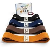 HABBY Sport Fabric Resistance Bands Set of 4 | Progressive tension levels, Non-slip interior grip, Durable machine washable material, Portable design, Video guide included