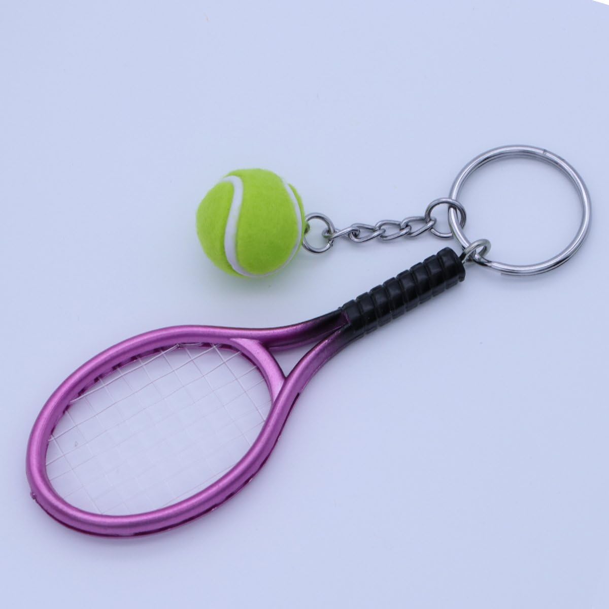 Chic Mini Tennis Racket Keychain Key Ring Cute Sports Charm Tennis Ball Key Chain Car Bag Pendant Keyring - Image 5