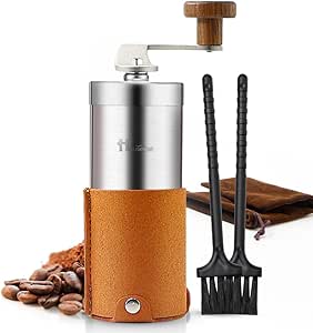 Portable Manual Coffee Grinder Set Professional Conical Ceramic Burrs Stainless Steel Grinder Easy to Clean for Home Travel Outdoor