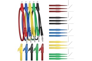 CZJZDZ Test Lead Kit 25pcs Alligator Clip to 4mm Banana Plug Test Probe Back Probes Kit Test Pins for Automotive Repair Diagnosis Tools Set JT8006