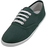 Shoes 18 Womens Canvas Shoes Lace up Sneakers 18 Colors Available 324 Hunter Green 6
