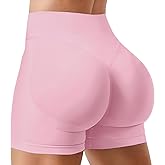 RICH BRIA Women Workout Gym Impact Shorts 4.5" Hidden Scrunch Butt Lifting Seamless Yoga Shorts Tummy Control