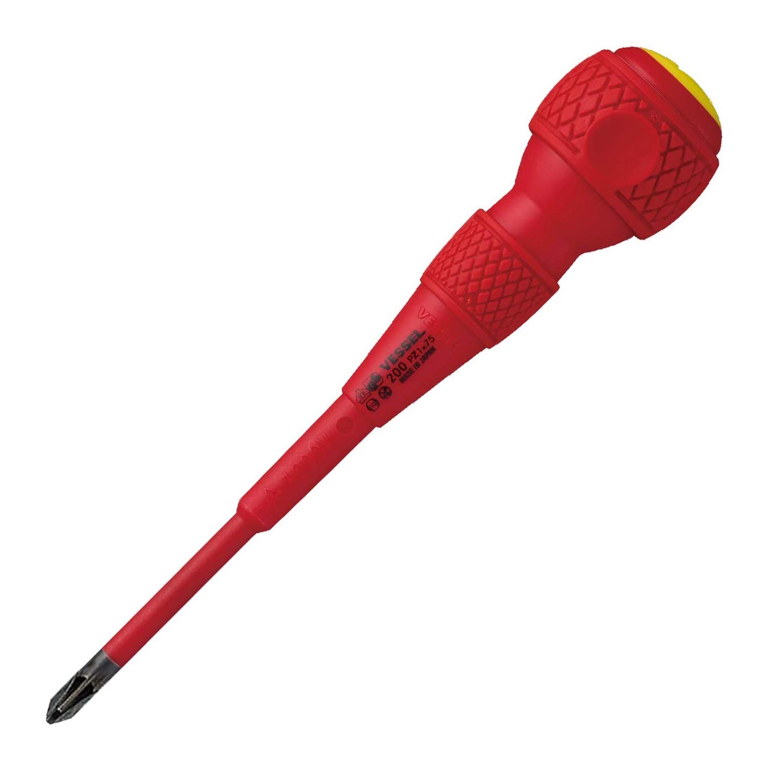 Vessel Ball Grip VDE Screwdriver (Insulated) PZ1x75