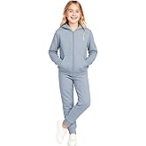 Coney Island Girls Sweatsuit Set - 2 Piece Soft Fleece Zip Up Hoodie Sweatshirt and Jogger Sweatpants for Girls