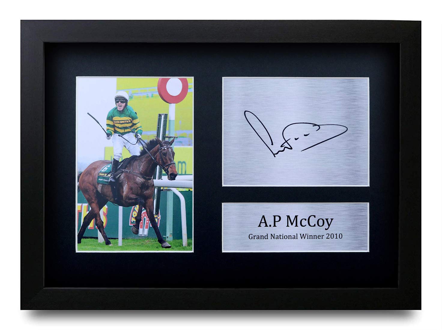 HWC Trading AP McCoy Gift Signed FRAMED A4 Printed Autograph Grand National Horse Racing Gifts Photo Display — image 1