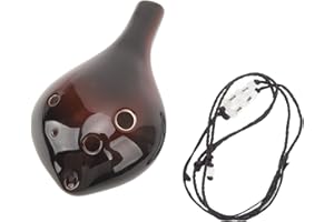 Ocarina Flute, Ceramic 6 Holes Alto C Ocarina for Beginners with Neck Strap Comfortable Grip Sensitive Pronunciation Portable