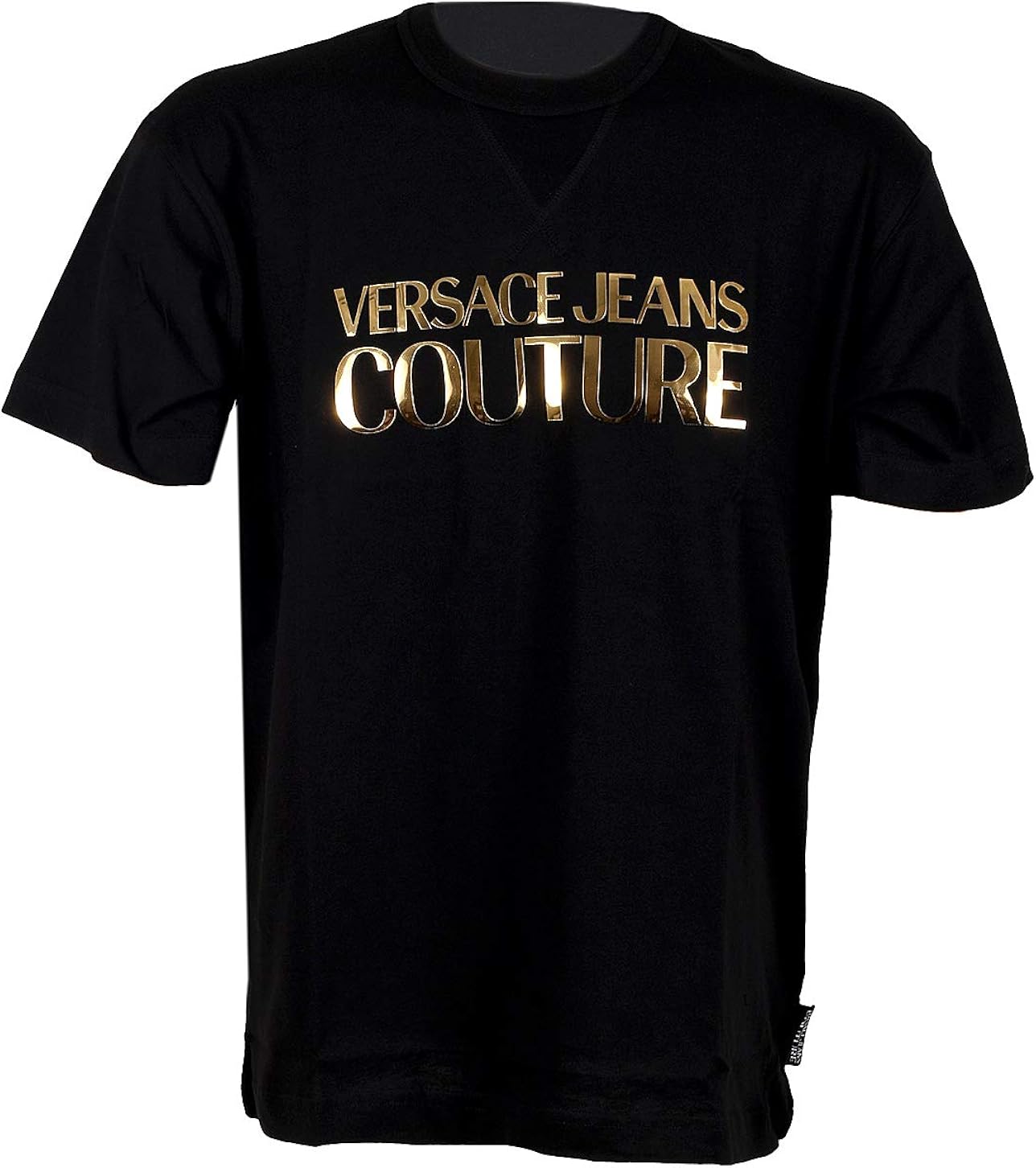 VERSACE JEANS COUTURE Reg Fit Foil Logo TShirt Medium Black Gold