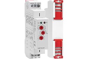 SEZBAIFLES Multifunction Time Delay Relays AC DC 12V-240 Volt, 16A Mini Adjustable Timer Switch ON Off GRT8-M1, with 10 Electrical Timers Relay Control Delay Function for 1 Minute to 10 Days, DIN Rail Mount