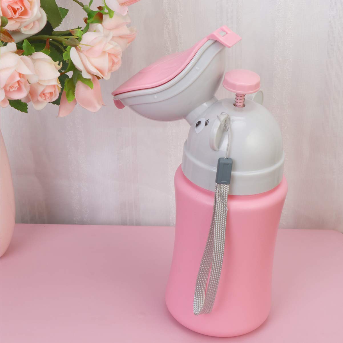1pc Elephant Supermarket Cartoon and On Urinal Urine Camping, Travel Pee Pink Bottle Girl Childrens Tool Training the Bottles Urination Camping