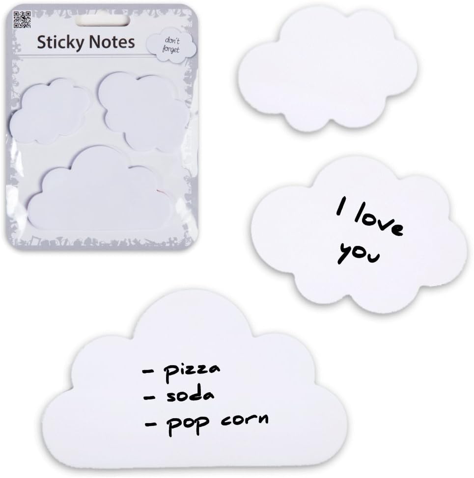 Sticky Notes Cloud - Paper Notepad - Stickers Clouds Set of 3