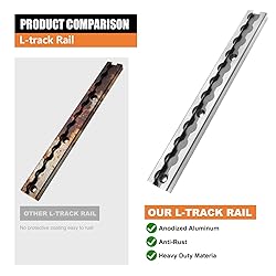 SALUINOKI 24" L-Track Rail Silver 4 Pack, 2ft