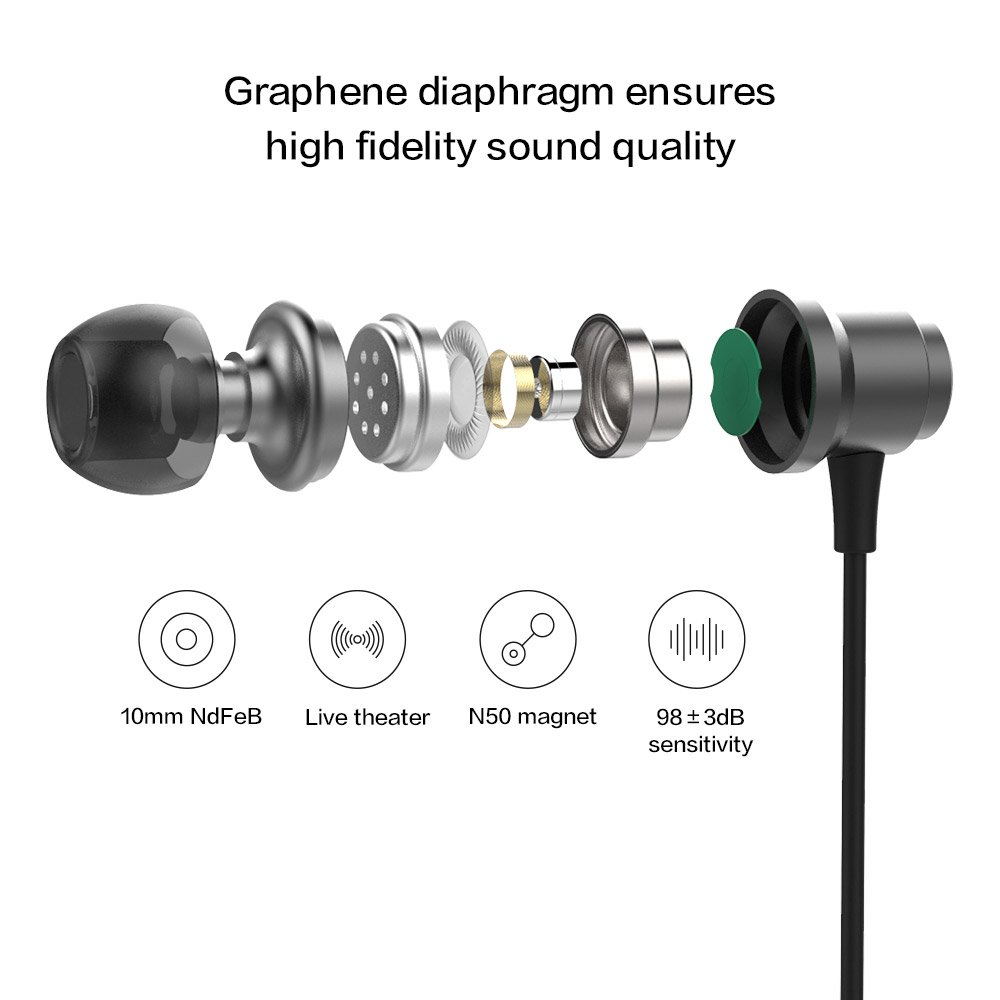 Inphic IN6 In-ear Headphones Earphones Noise Isolating Heavy Deep Bass Earbuds with Microphone for iPhone, iPad, iPod, MP3 Player, Samsung Galaxy Smartphone PC Laptop and more, Classic Black