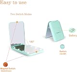 Kintion Pocket Mirror 1X/3X LED Lighted 2-Sided Compact Travel Mirror Cyan view 3
