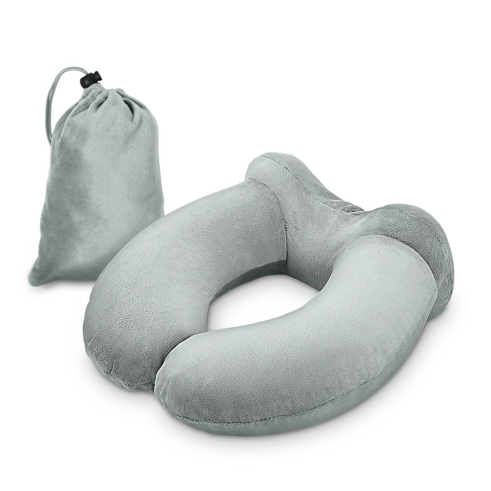 Plemo Almohada Hinchable para Cuello Almohada de Viaje forma de U para