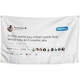 In This World You Either Crank That Soulja Boy Flag 3×5 Feet Funny Poster Banner Wall Outdoor Hanging Flag with 4 Brass Grommets for College Dorm Room Decor