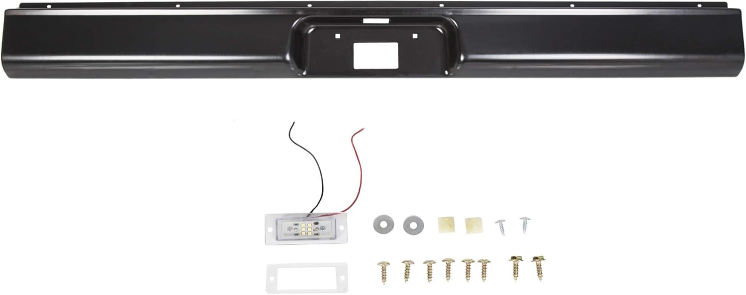 JMTAAT Fleetside Rear Steel Roll Pan License Plate Light