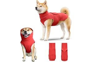 HALOUMONING Dog Anxiety Calming Vest Adjustable Turtleneck Thunder Shirt Jacket for Fireworks, Separation, Vet Visits, Pet Hoodie for Large Medium Dogs