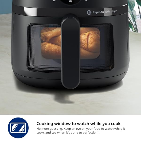 PHILIPS 2000 SERIES AIRFRYER – 4.4 QT (4.2L) PAN, 13 COOKING FUNCTIONS, RAPIDAIR TECHNOLOGY, HEALTHY COOKING WITH 90% LESS FAT, EFFICIENT & FAST (NA220/00)