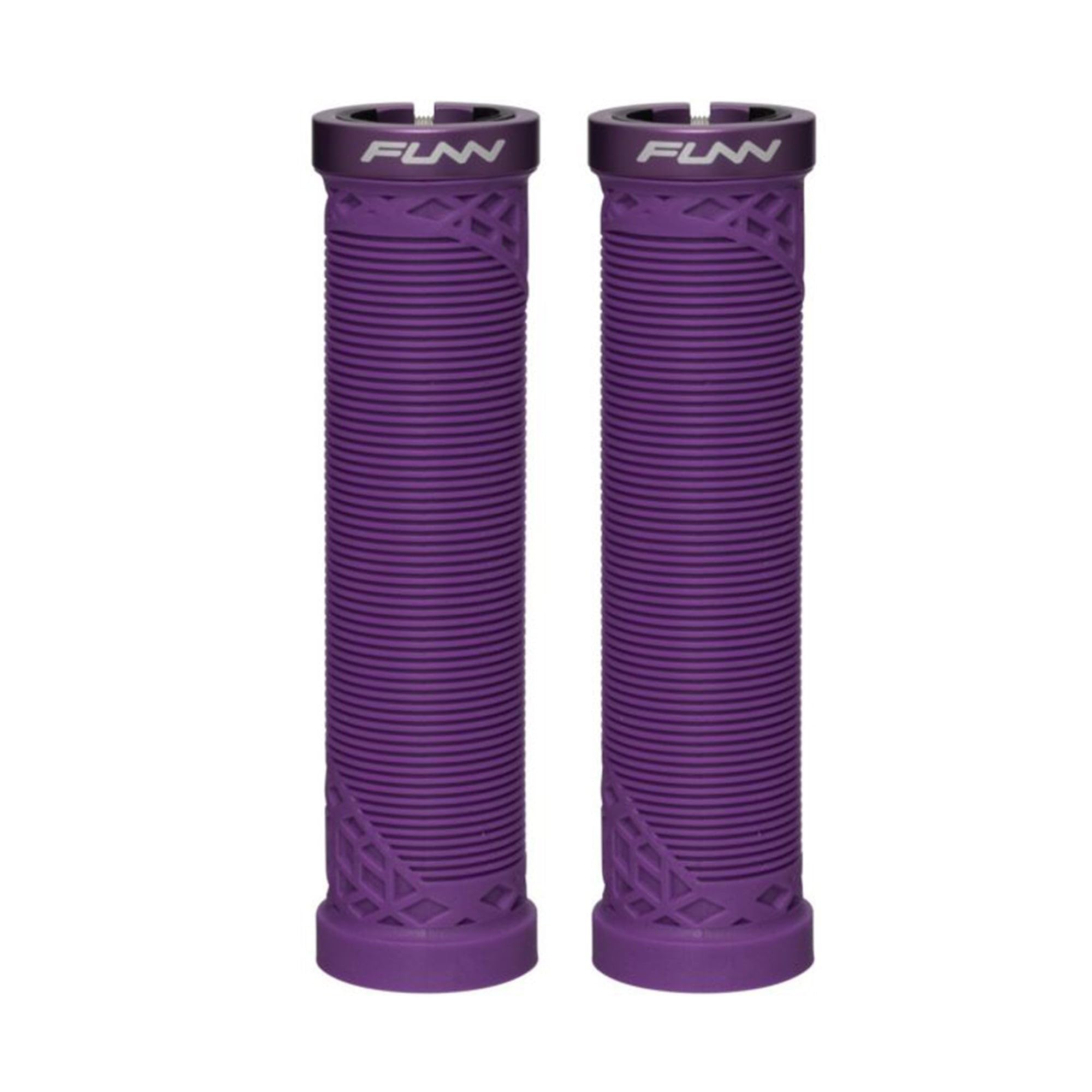 Funn Hilt Mountain Bike Handlebar Grips With Single Lock On Clamp, Lightweight And Ergonomic Bicycle Handlebar Grips with 22 mm Inner Diameter, Unique Patterned Bicycle Grips For MTB/BMX (Purple) — image 1