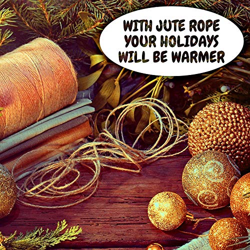 Jute Rope - Natural Jute Twine String Thin Rope for Gift Box Packing, Decorating, Gardening