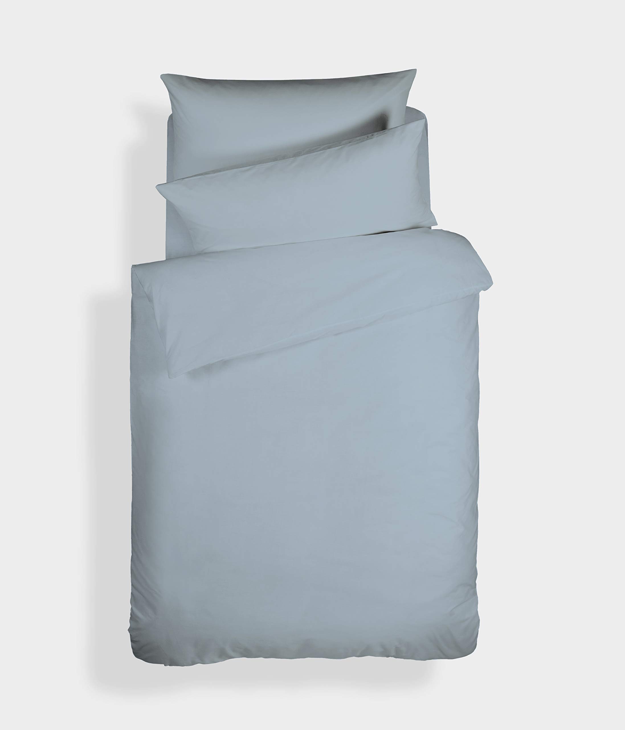 Plain Dyed Cotton Percale Blue 200TC Flat Sheet 180 x 280 cm