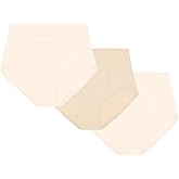 PLAYTEX Women's Light Tummy Control Underwear Briefs, 3-Pack, Cotton Stretch Underwear with Smoothing (Plus Sizes, too)