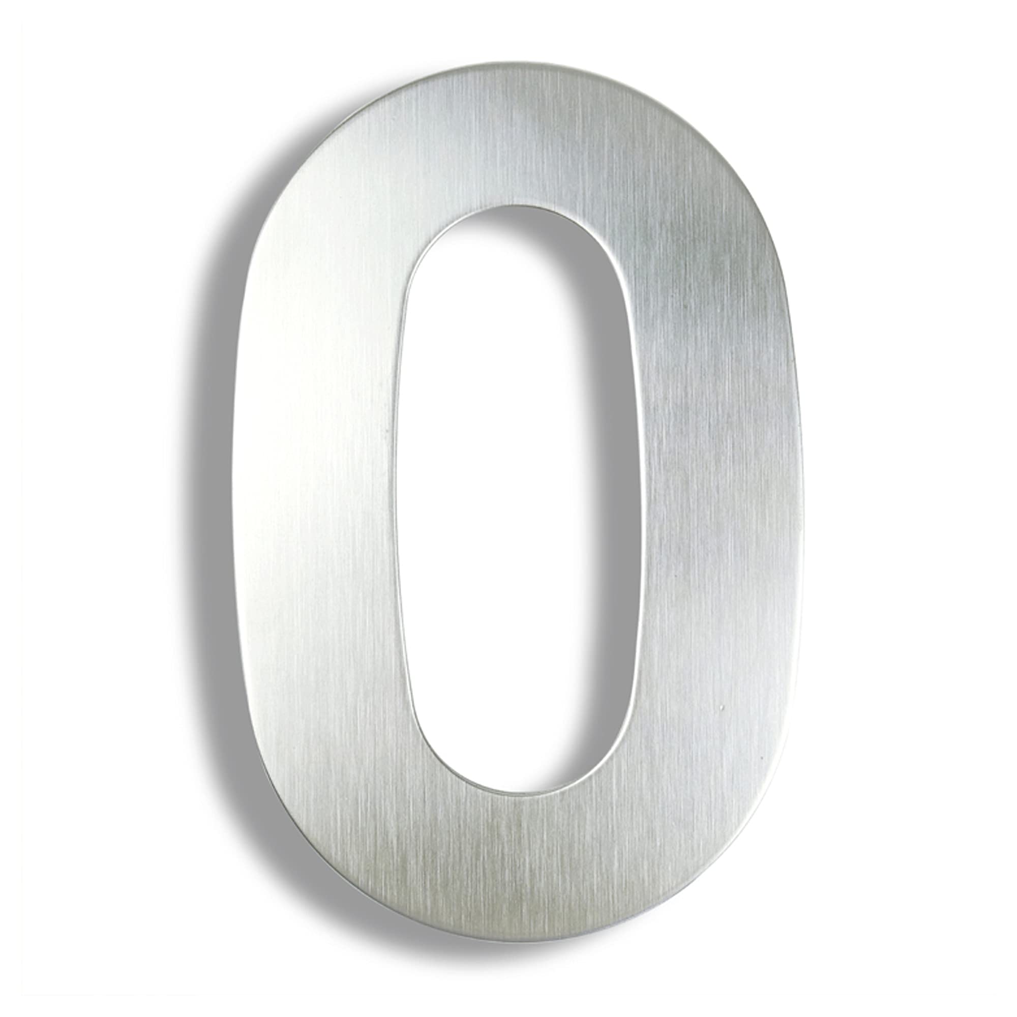 HASWARE 304 Stainless Steel Modern House Number 6 Inch/15cm Stylish Door Alphabet Plaque for Street Home Decor (0, 6 Inch Silver)