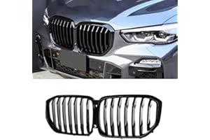 MAXDOM LLC MAXDOM Replacement Front Upper Grill Fit for BMW (2019-2023) X5 G05 – Gloss Black Single Slat ABS Grille