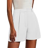 Feiersi Womens Shorts Dressy Casual Elastic Waisted Tailored Work Shorts with Pockets
