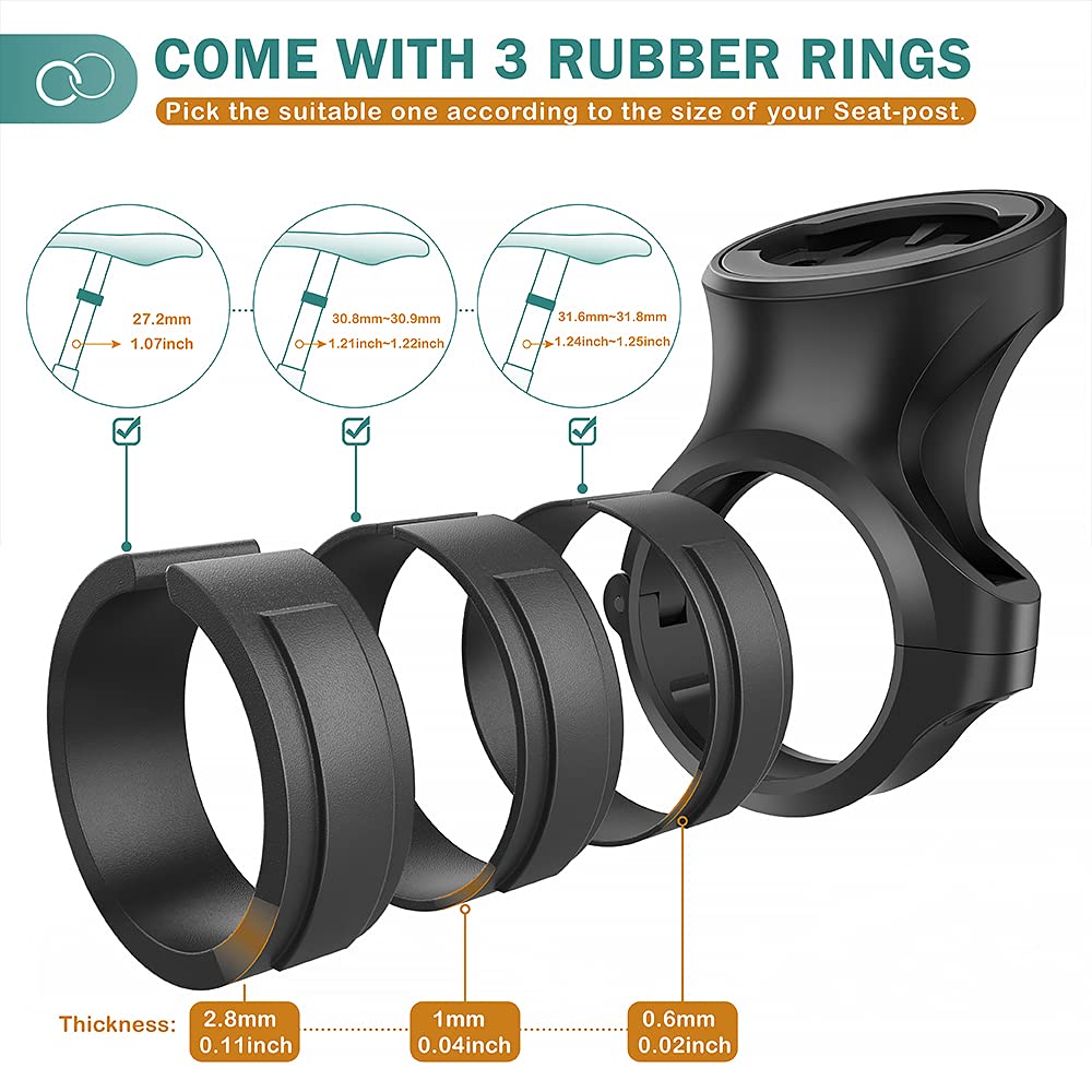 TUSITA Seat Post Quarter Turn Mount Compatible with Garmin Varia RTL510 RTL515 RVR315 Rearview - Fit 27.2mm 30.9mm 31.6mm Bars Seatpost