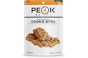 Peak Refuel Dessert Bites | Peanut Butter Chocolate Chip Cookies | Freeze Dried Backpacking and Camping Food | Tasty Trail Treat | High Protein Snack Packs (Cookie 1-Pack)