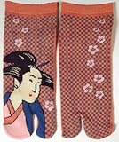 Tabi Socks Geta Toe Socks Geisha Design Womens 22 - 24cm