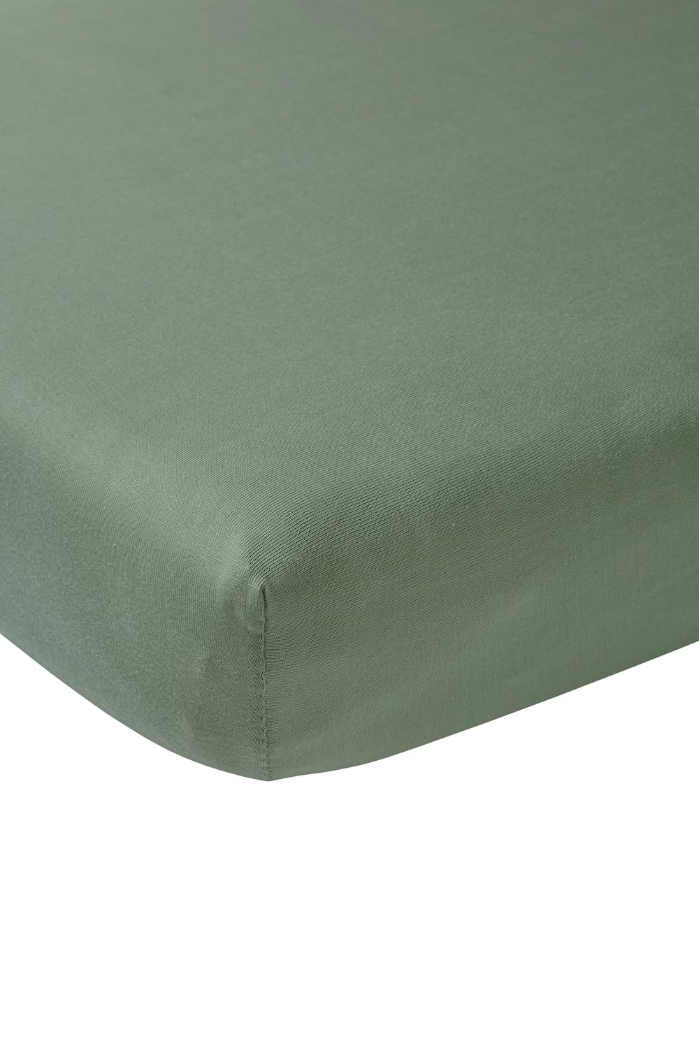 Meyco Home Basic Jersey Plain Fitted Sheet for Double Bed (Flat Sheet with Soft Jersey Quality, 100% Cotton, thanks to Elasticated Edging, Breathable, Dimensions: 180 x 200 cm), Forest