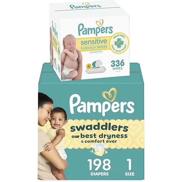 Pampers Swaddlers Newborn Diapers - Size NB, Up To 10 Lbs, 240 Count Box