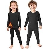 Zando 2 Set Kids Thermal Underwear Set - Kids Thermal Top and Bottom Winter Long Johns Fleece Lined Base Layer for Boys Girls
