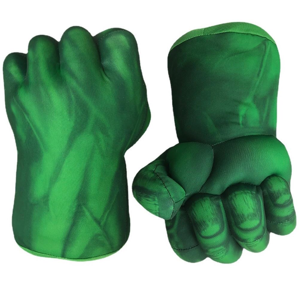 UrMsun Boxing Hands Gloves Kids Cosplay Costumes Fists,Big Soft Plush Hero Fists,Cosplay Halloween, Roleplay Gift for Birthday, Christmas for Boys Kids Children (Green)