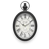 Menterry Small Retro Oval Wall Clock, Antique Old