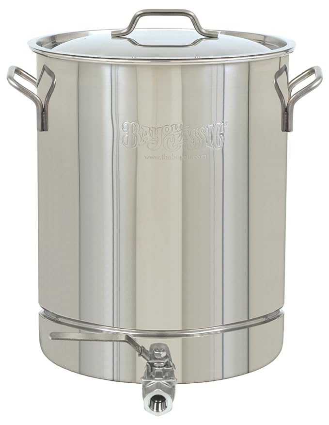 Bayou Classic 1032 Stainless 8Gallon Stockpot with Spigot and Vented
