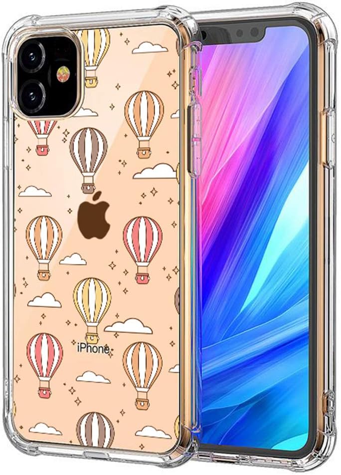 UCMDA Compatible with iPhone 11 Case - Flexible Slim Clear Silicone Cover Case for iPhone 11 6.1 Inch 2019(Balloon)