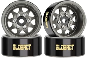 EPINON 1.0 Beadlock Wheel Negative Offset -3mm 1.0" Wheels Hub with Brass Ring for TRX4M Axial SCX24 AX24 FMS FCX24 1/18 1/24 RC Crawler Parts (Titanium)