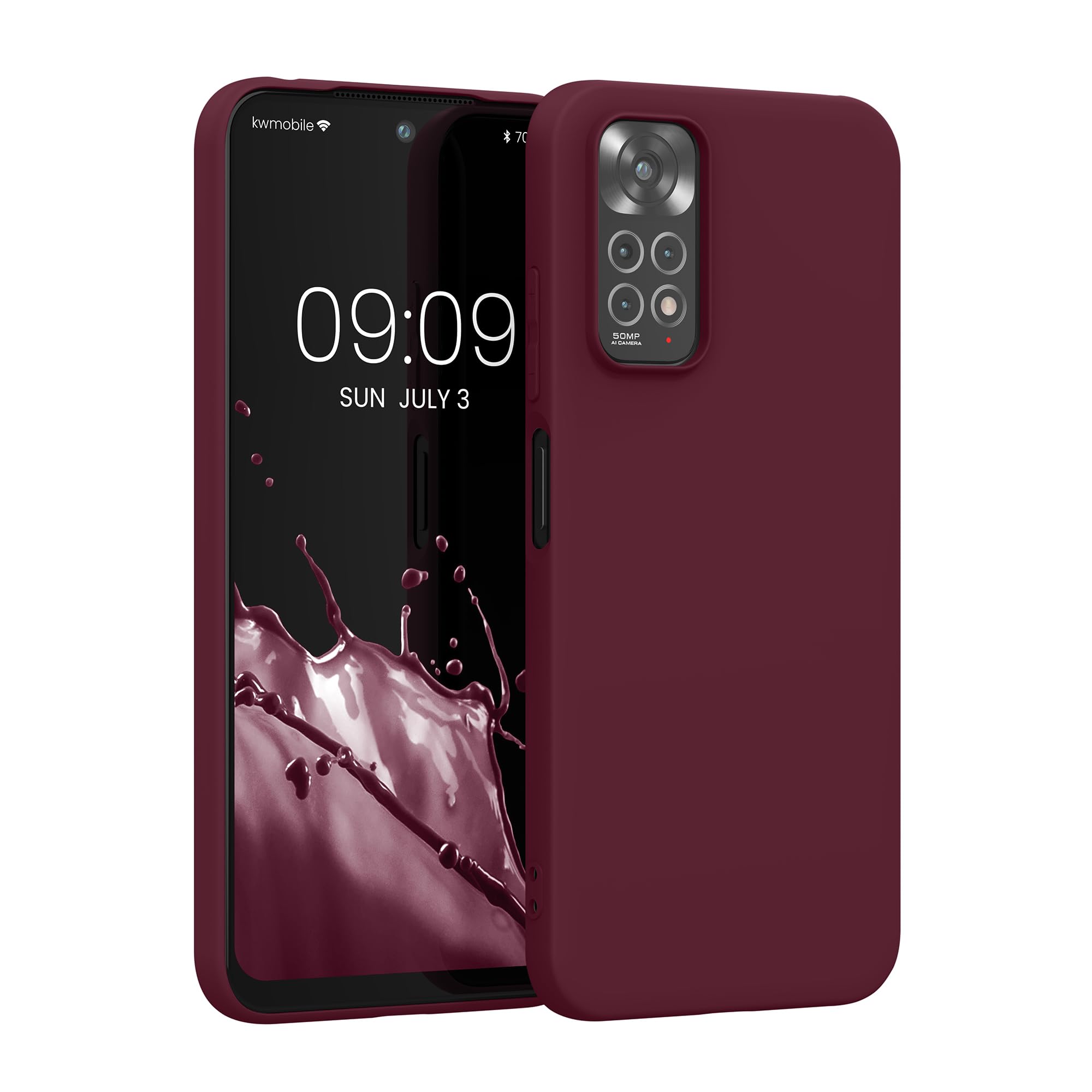 kwmobile Case for Xiaomi Redmi Note 11 / Note 11S Case - Soft Cover - Shockproof TPU Material - Wireless Charging - Magenta Purple — image 1