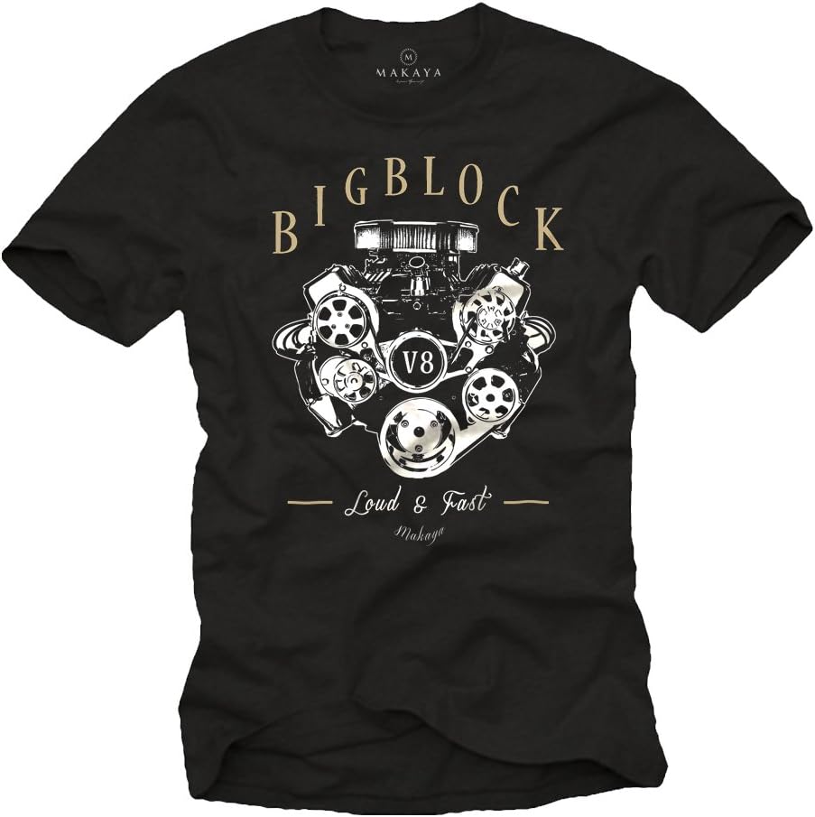 Mens Big Block T-Shirt V8 Engine Model