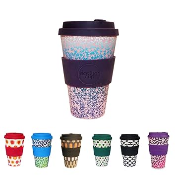 BIOZOYG Umweltverträglicher Coffee Cup 400ml Miscoso Secondo I Bambus Trinkbecher I Kaffee to go Becher mit Deckel aus Siliko