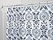 mDesign Long Decorative Damask Print - Easy Care Fabric Shower Curtain with Reinforced Buttonholes, for Bathroom Showers, Stalls and Bathtubs, Machine Washable - 72